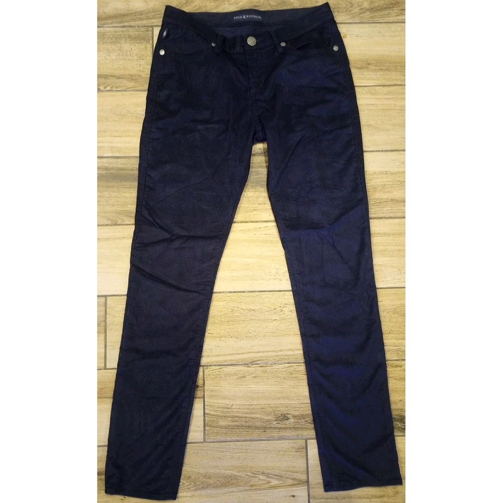 Rock & Republic Berlin Blue Skinny Women's Corduroy Pants‎ Size 8 M